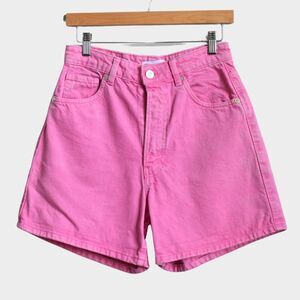 ZARA Pink High Waisted Pink Denim Shorts Size 6